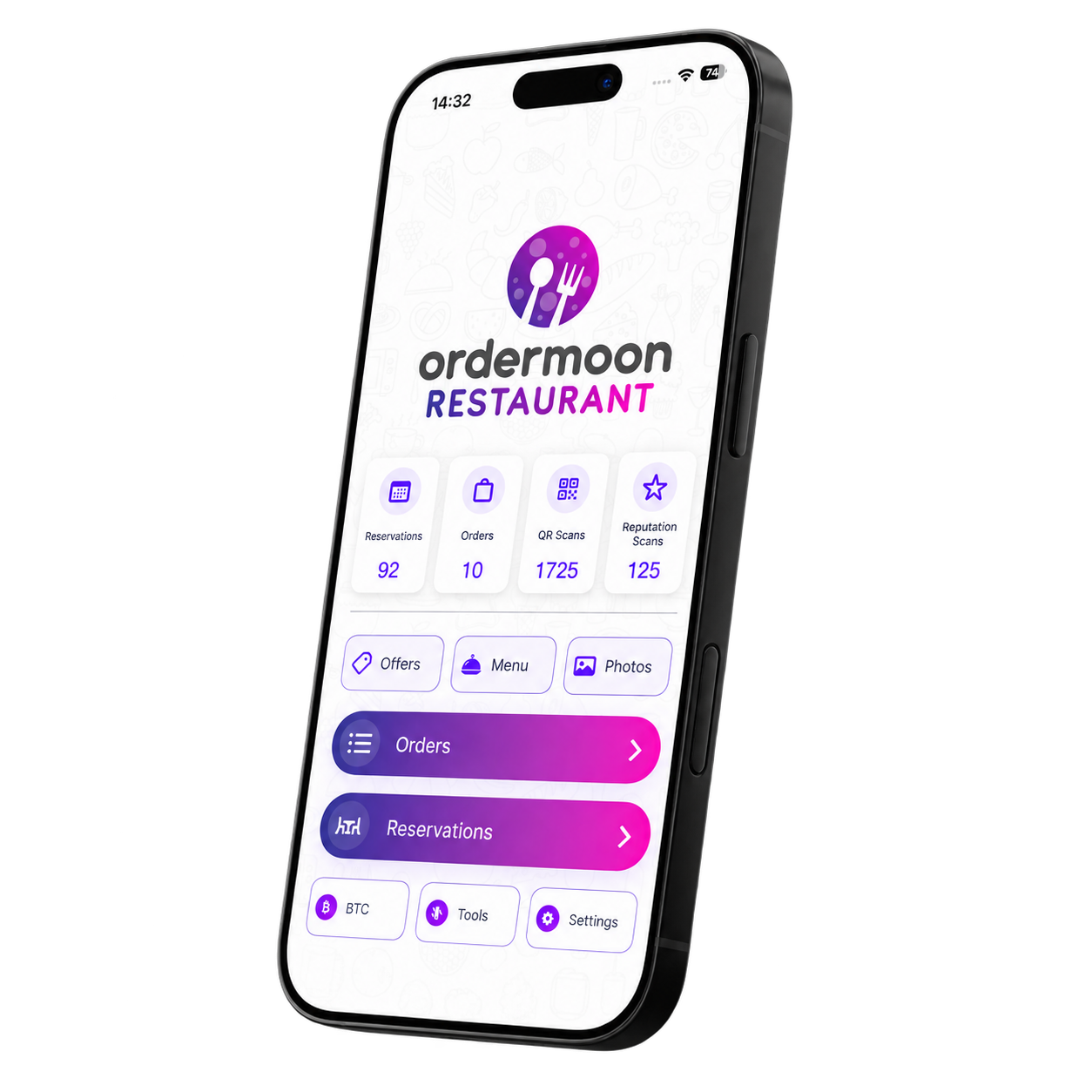 Ordermoon дигитално меню телефон