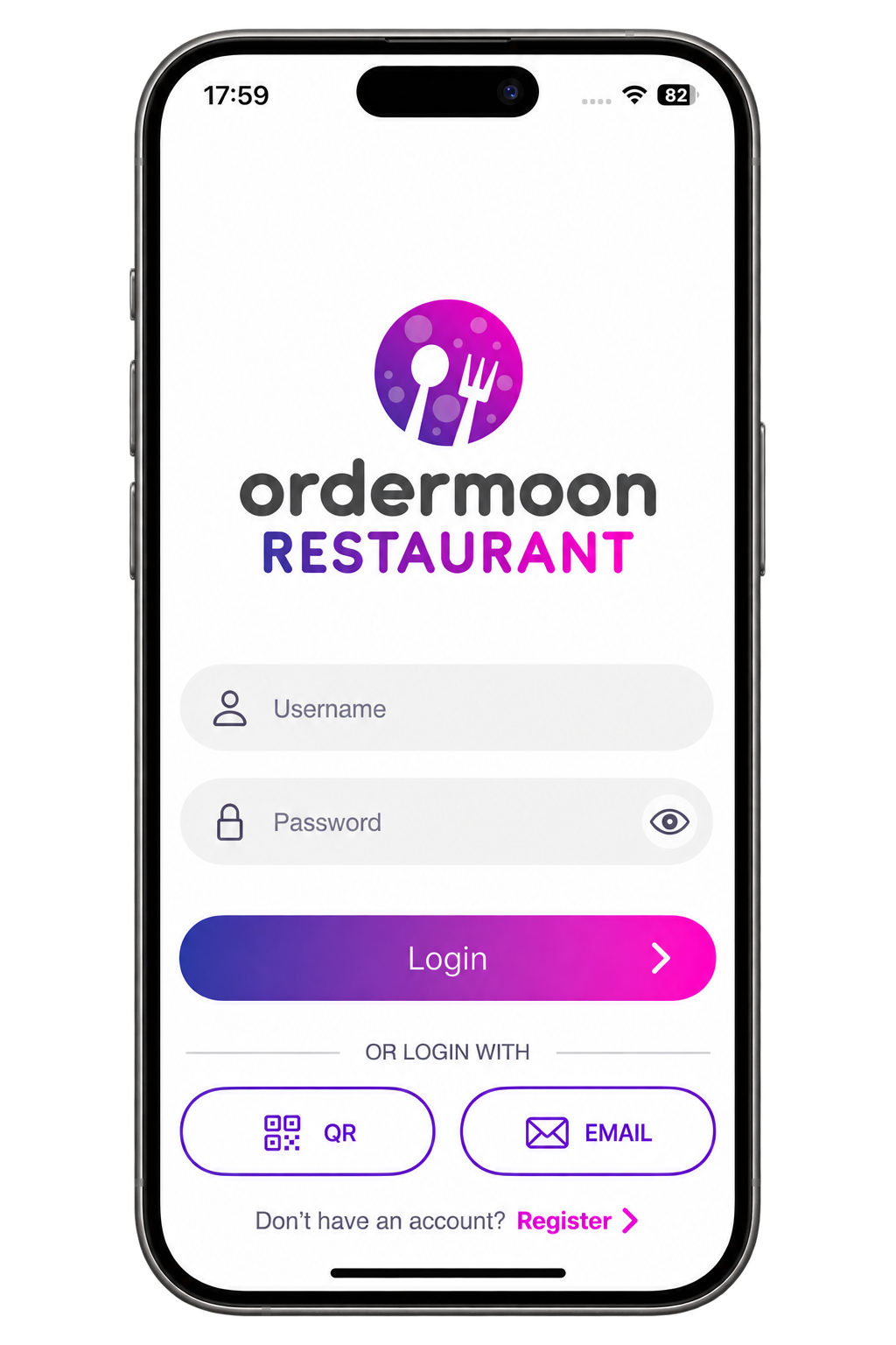 Приложение за заведения Ordermoon Restaurant на смартфон