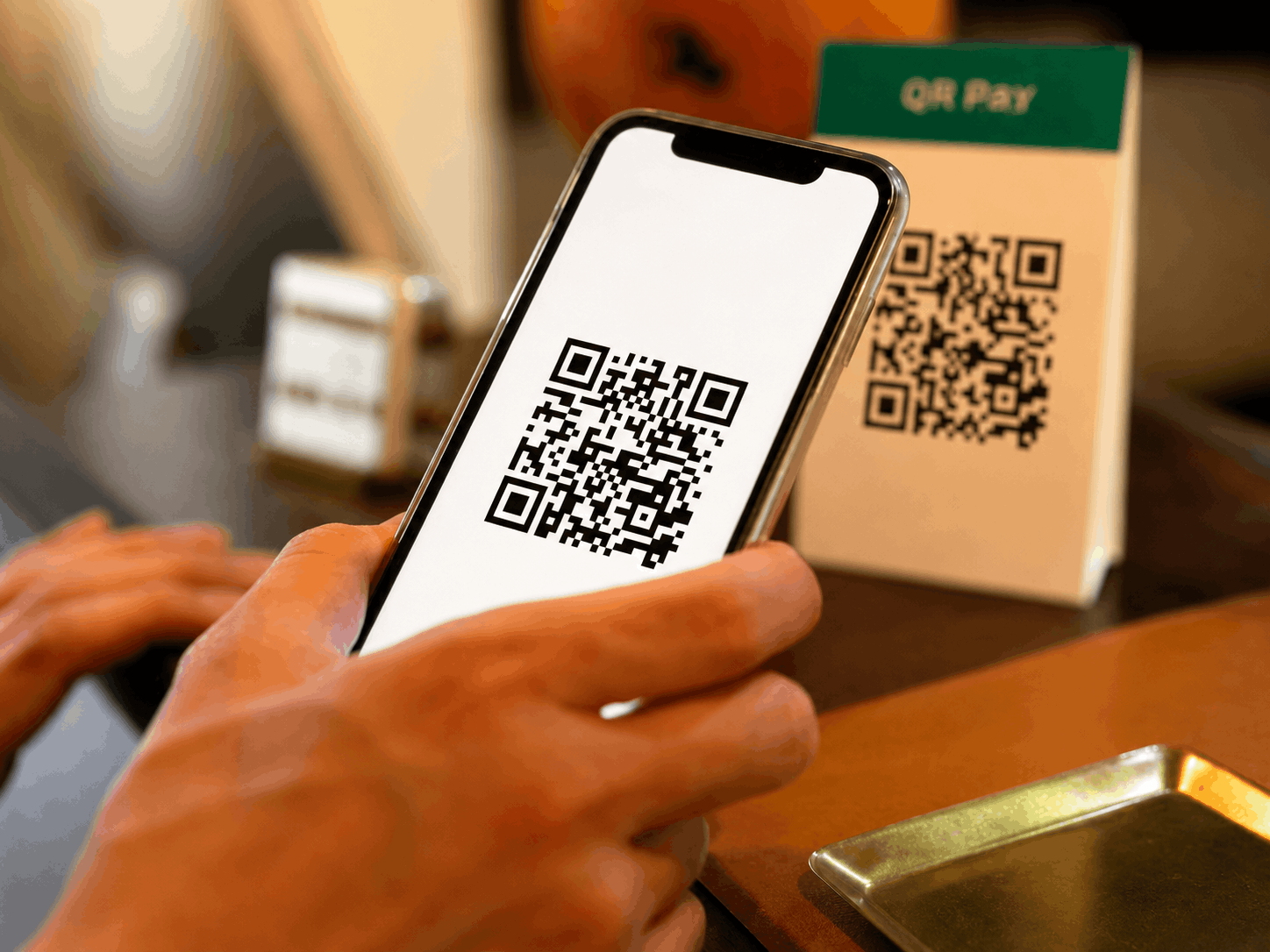 Сканиране на QR меню стойка